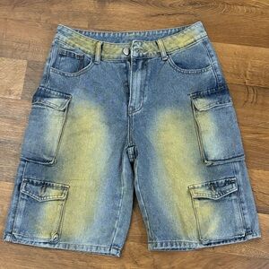 SHEIN Blue and Tan Cargo Shorts